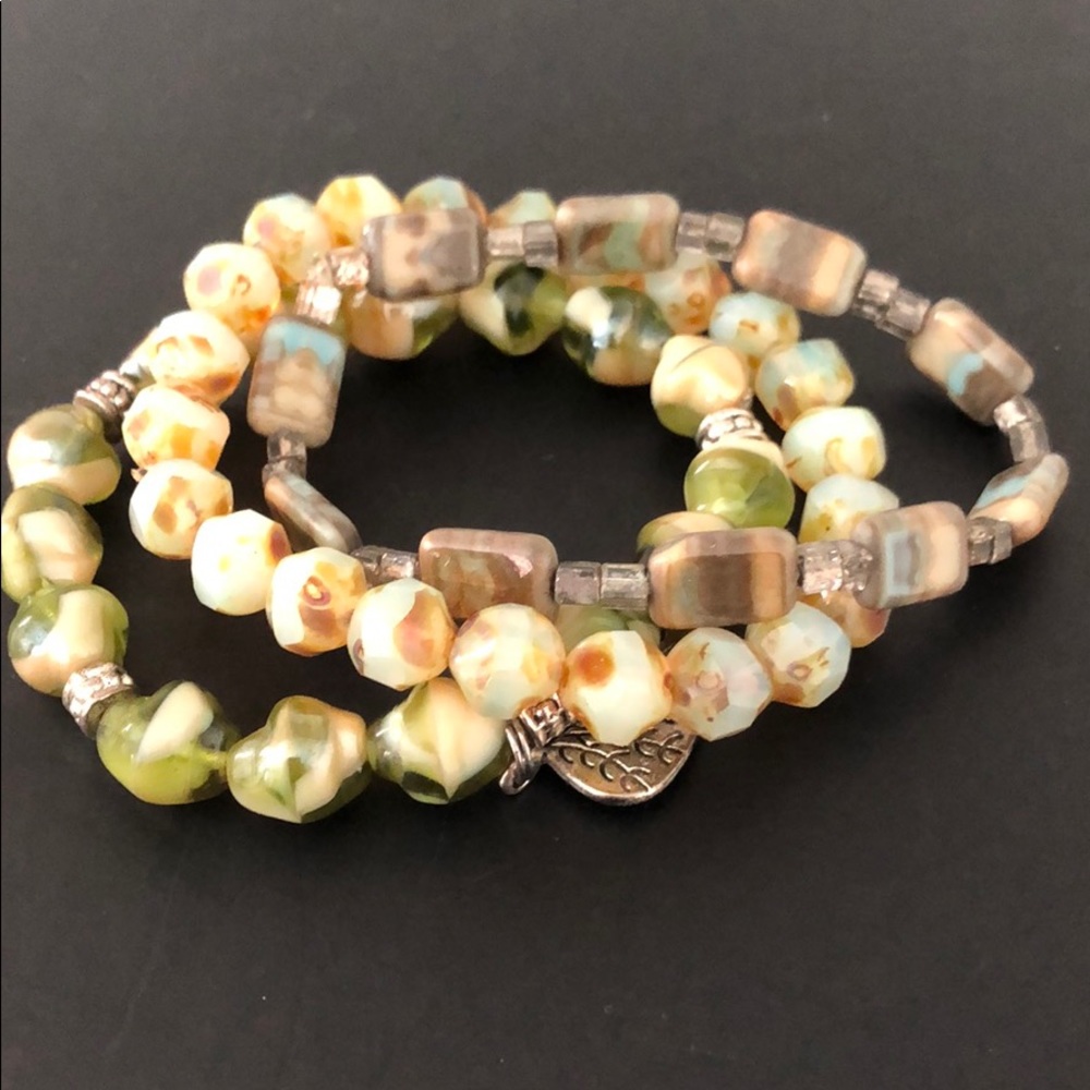 GENUINE POLISHED STONE BRACELETS W/CHARM - Picture 14 of 16